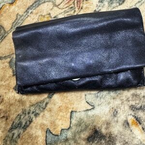 Black Leather Clutch